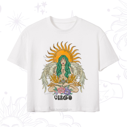 Purplehecate Sun Guardian Of Virgo Zodiac Crop T-Shirt