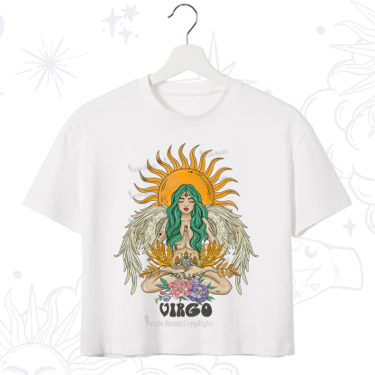 Purplehecate Sun Guardian Of Virgo Zodiac Crop T-Shirt