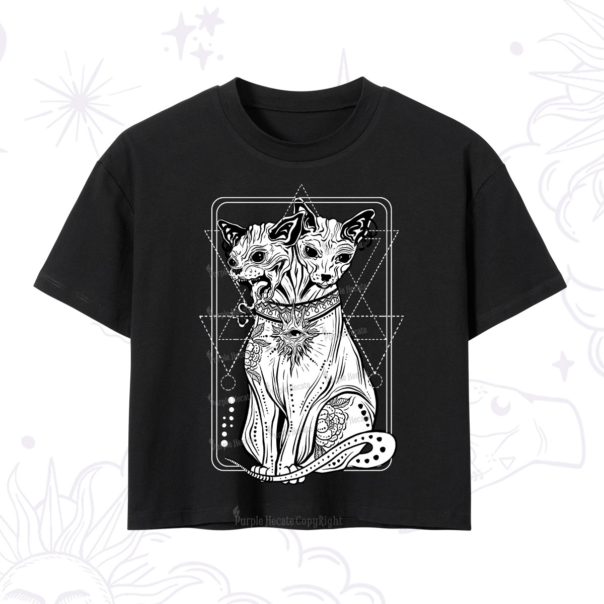 Purplehecate The Cat Goddess Bastet Crop T-Shirt