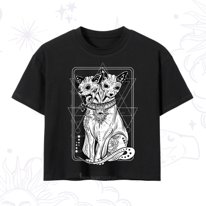 Purplehecate The Cat Goddess Bastet Crop T-Shirt