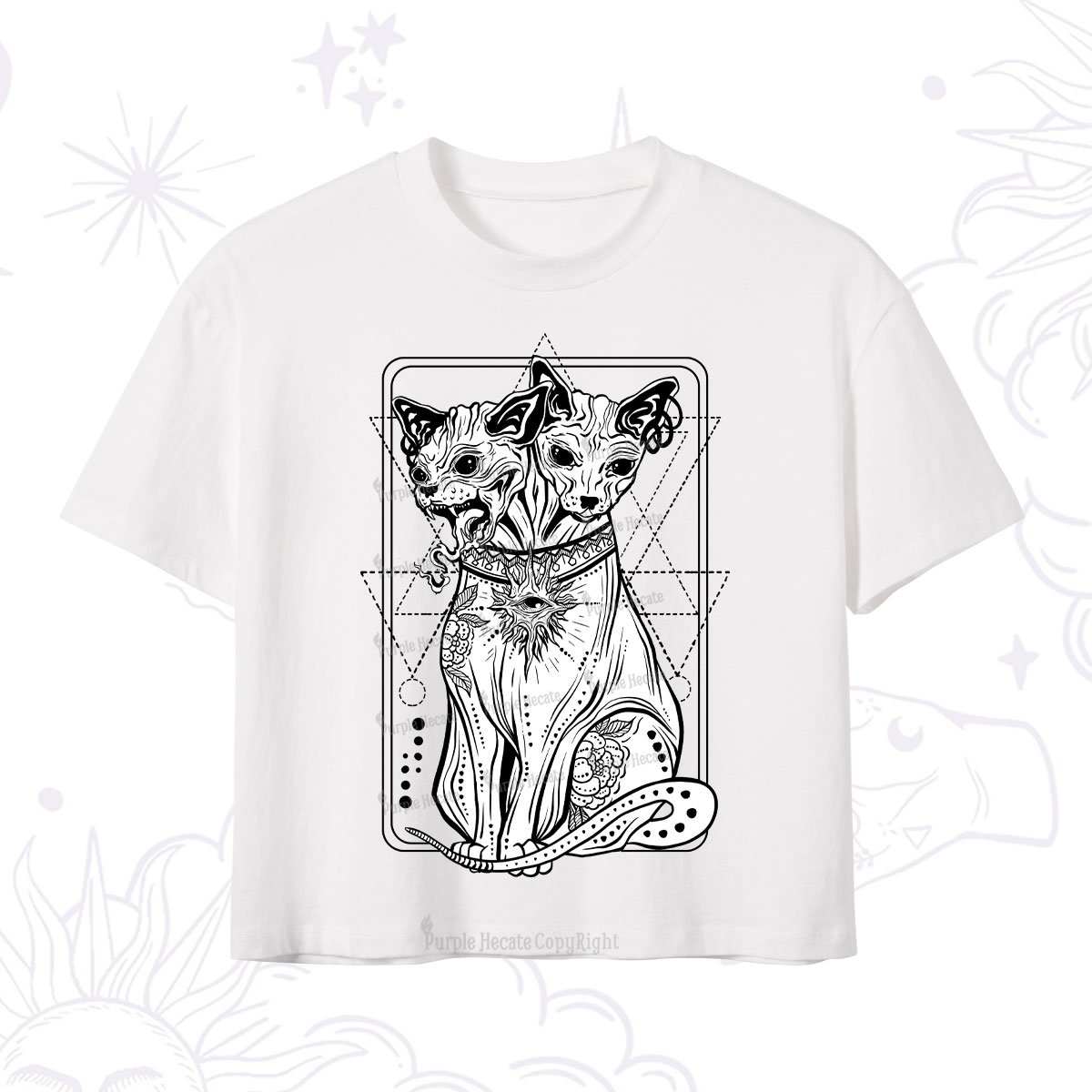 Purplehecate The Cat Goddess Bastet Crop T-Shirt