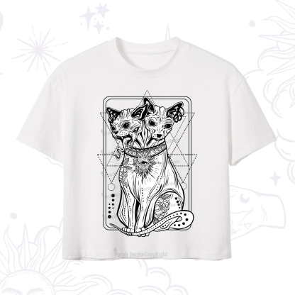 Purplehecate The Cat Goddess Bastet Crop T-Shirt
