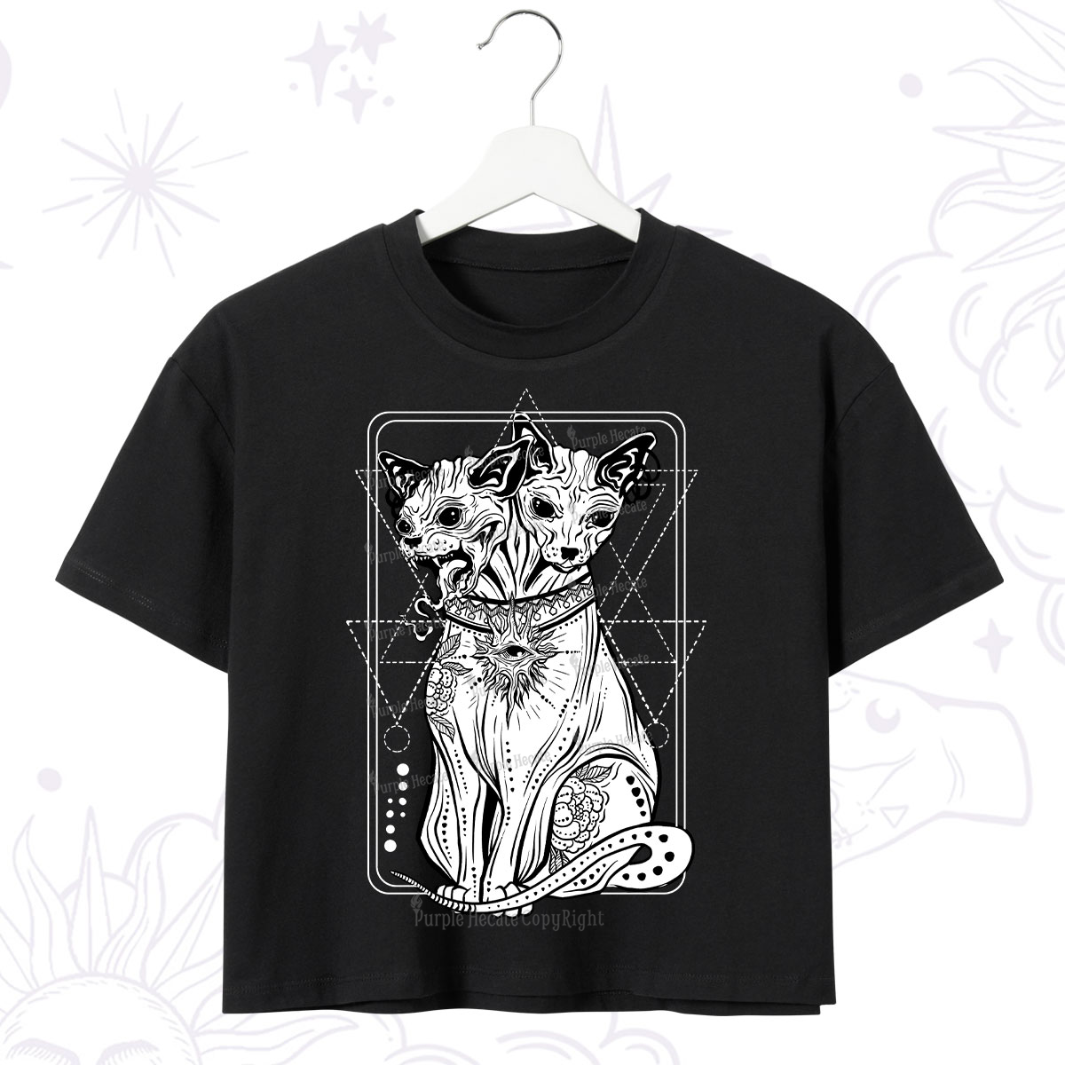 Purplehecate The Cat Goddess Bastet Crop T-Shirt