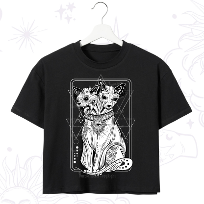 Purplehecate The Cat Goddess Bastet Crop T-Shirt