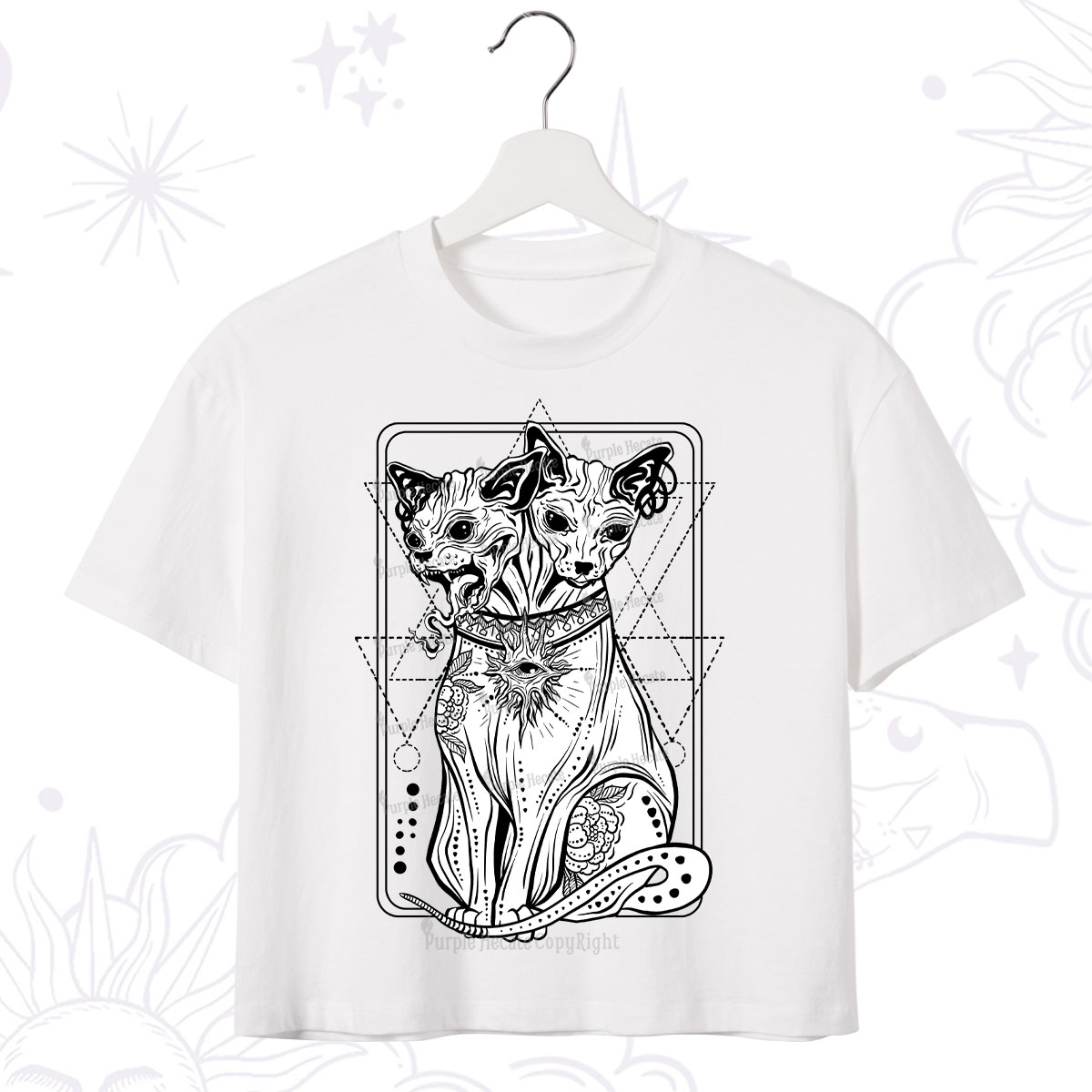 Purplehecate The Cat Goddess Bastet Crop T-Shirt
