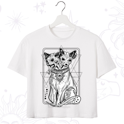 Purplehecate The Cat Goddess Bastet Crop T-Shirt