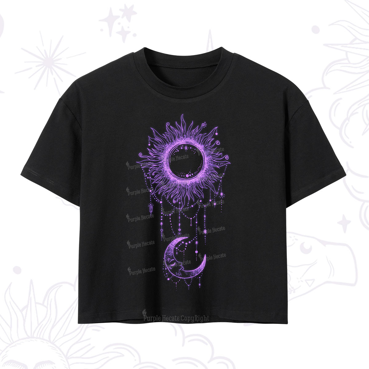 Purplehecate Radiance Of Sun And Moon Crop T-Shirt