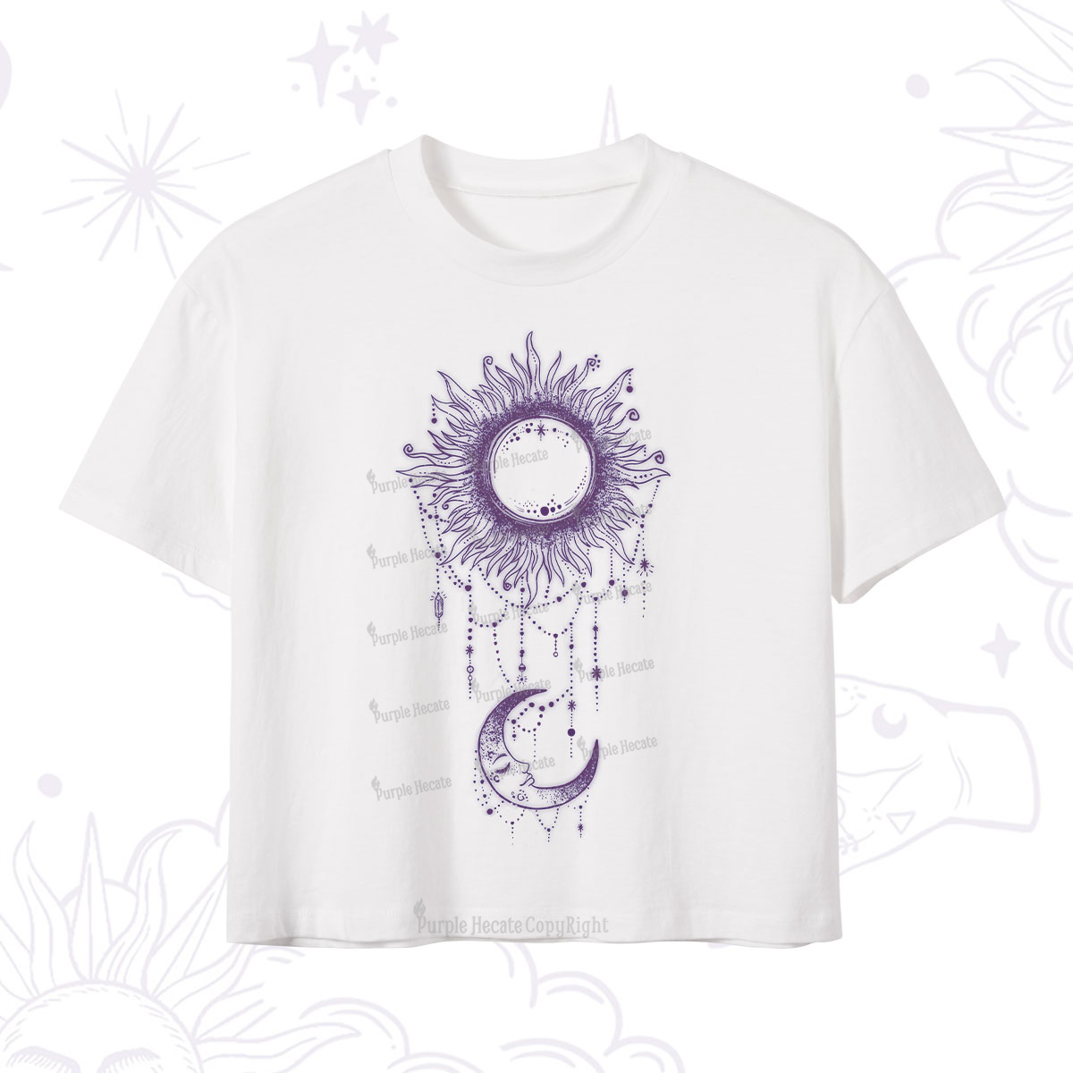 Purplehecate Radiance Of Sun And Moon Crop T-Shirt
