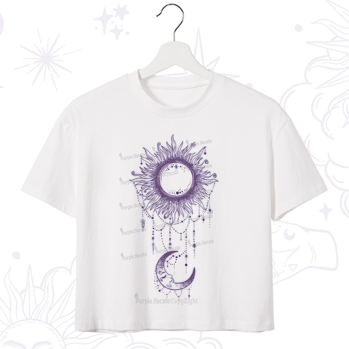 Purplehecate Radiance Of Sun And Moon Crop T-Shirt