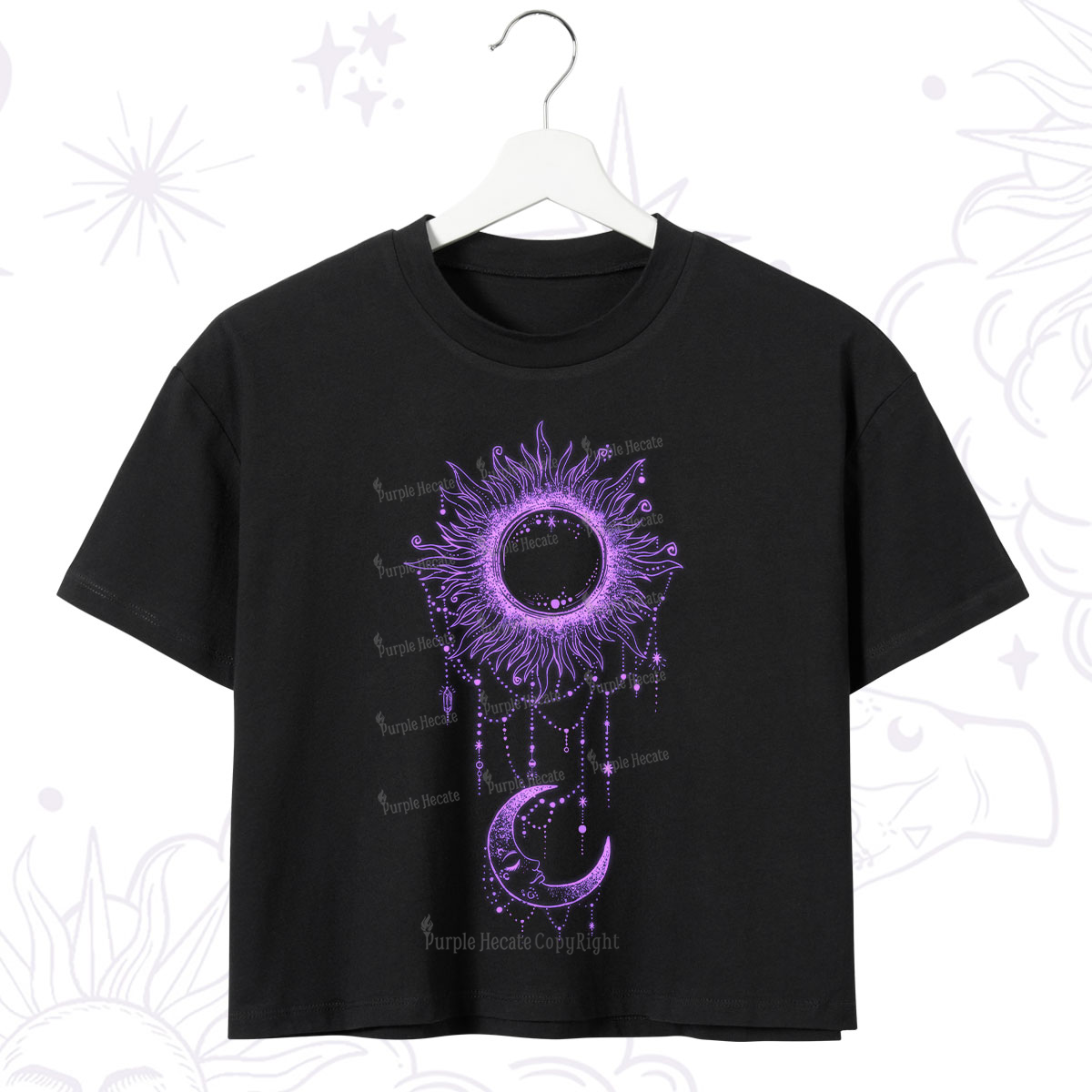 Purplehecate Radiance Of Sun And Moon Crop T-Shirt