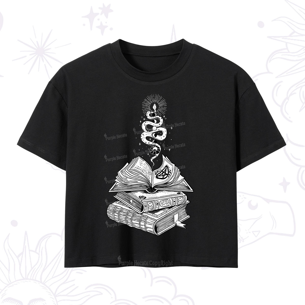 Purplehecate Spellbook And Guardian Serpent Crop T-Shirt