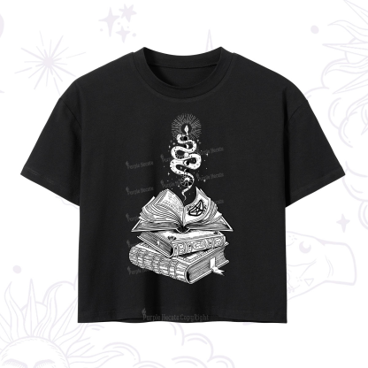 Purplehecate Spellbook And Guardian Serpent Crop T-Shirt