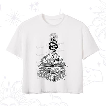 Purplehecate Spellbook And Guardian Serpent Crop T-Shirt