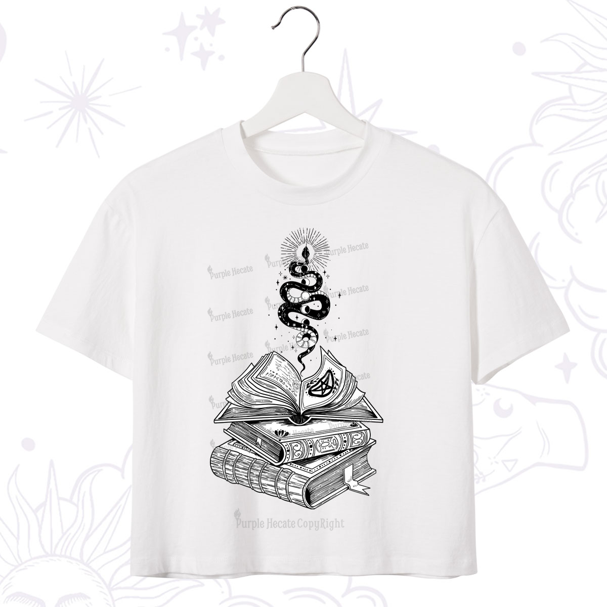 Purplehecate Spellbook And Guardian Serpent Crop T-Shirt