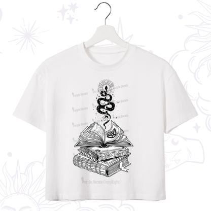 Purplehecate Spellbook And Guardian Serpent Crop T-Shirt