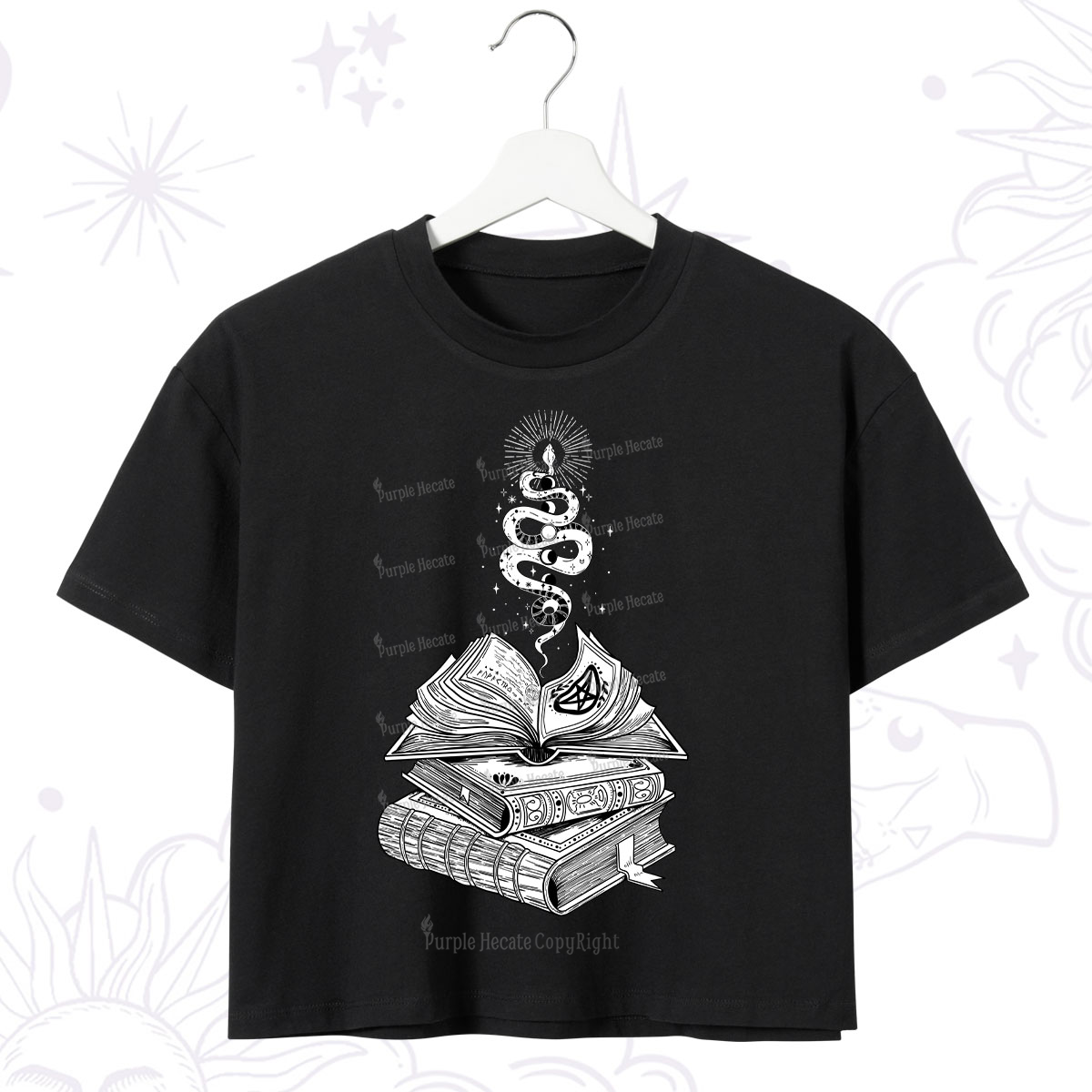 Purplehecate Spellbook And Guardian Serpent Crop T-Shirt