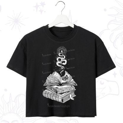 Purplehecate Spellbook And Guardian Serpent Crop T-Shirt