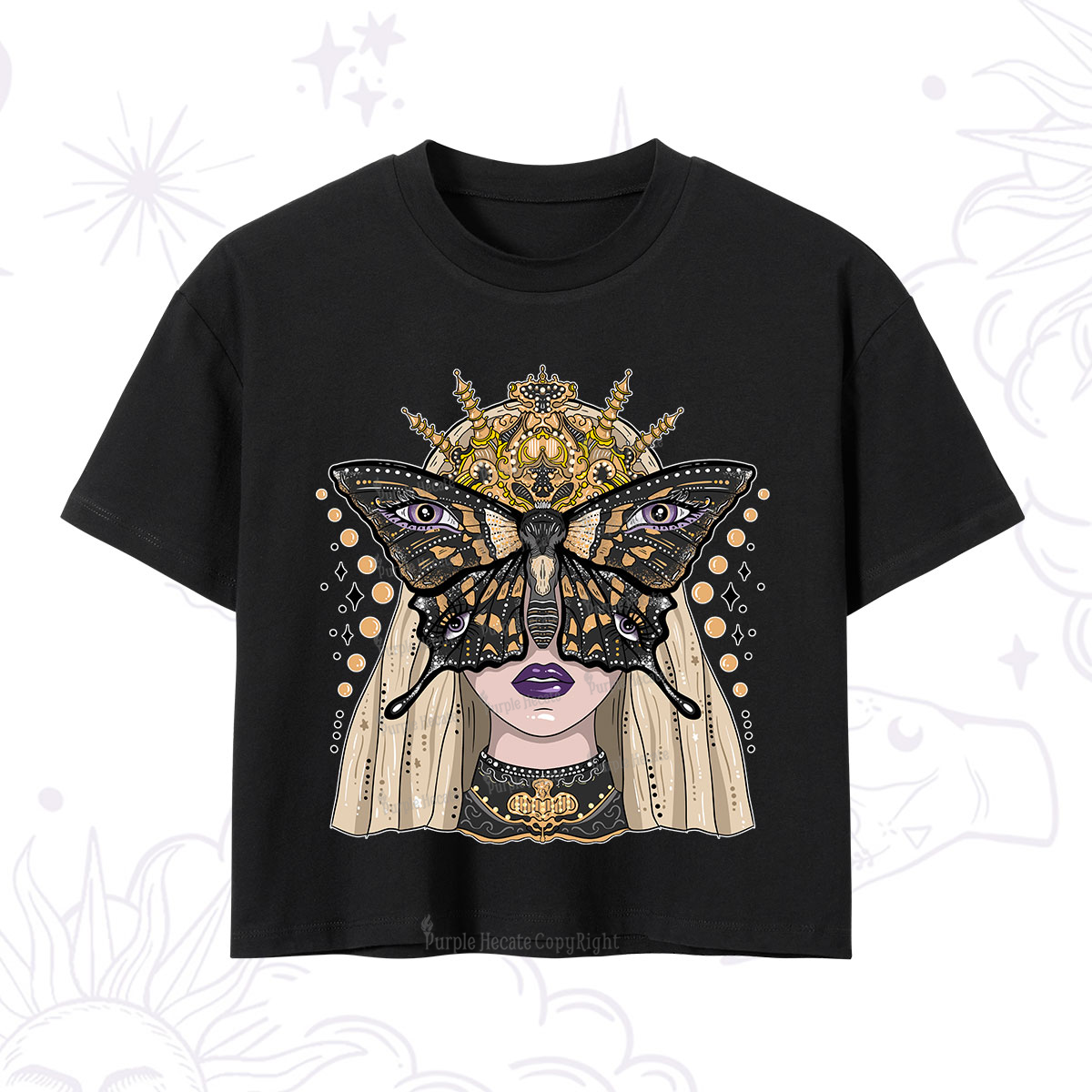 Purplehecate Butterfly Witchy Crop T-Shirt