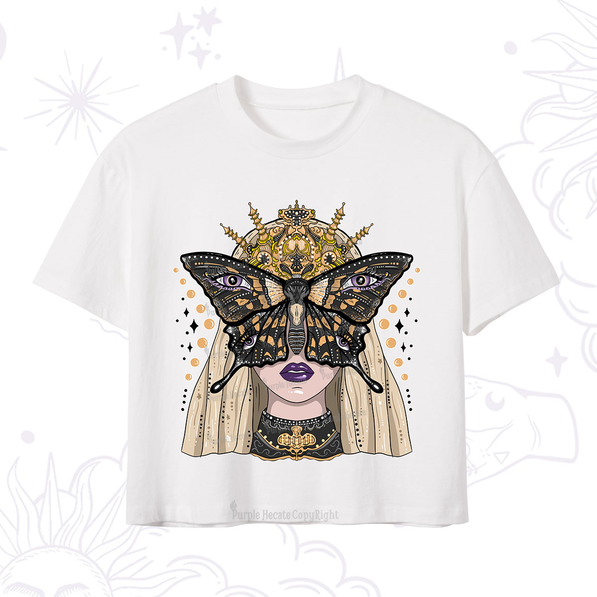 Purplehecate Butterfly Witchy Crop T-Shirt