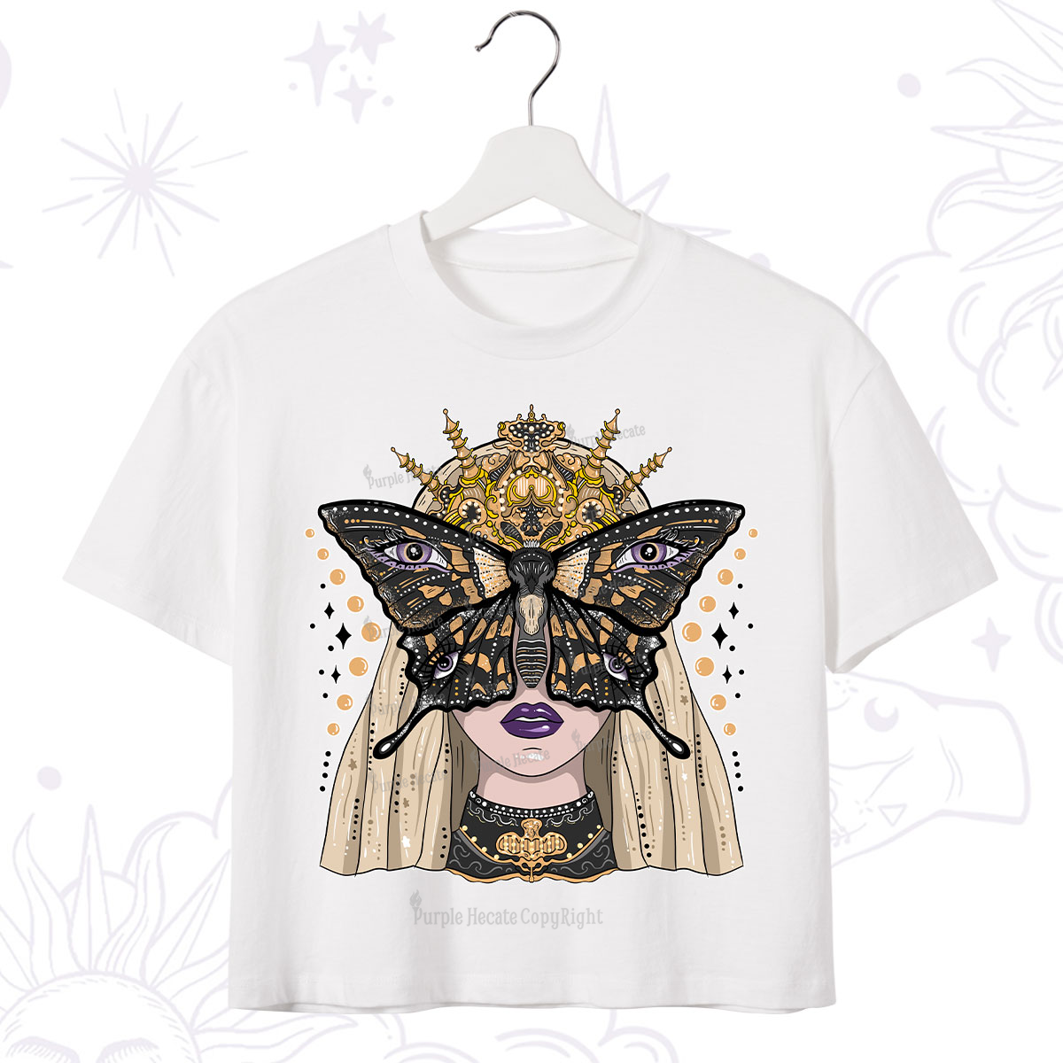 Purplehecate Butterfly Witchy Crop T-Shirt