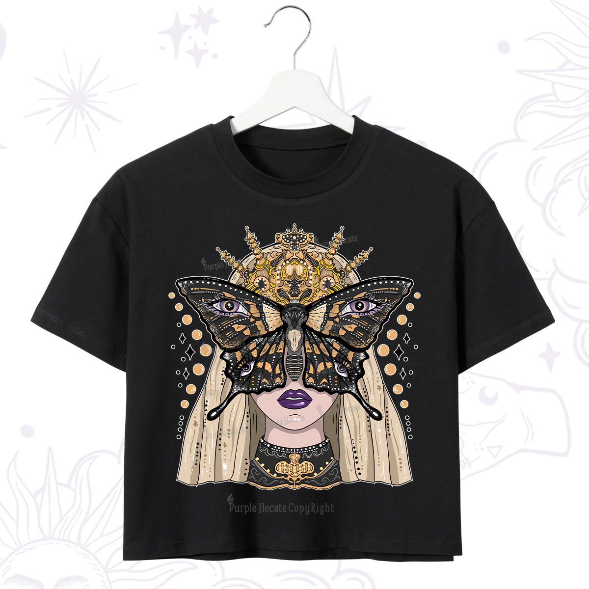 Purplehecate Butterfly Witchy Crop T-Shirt