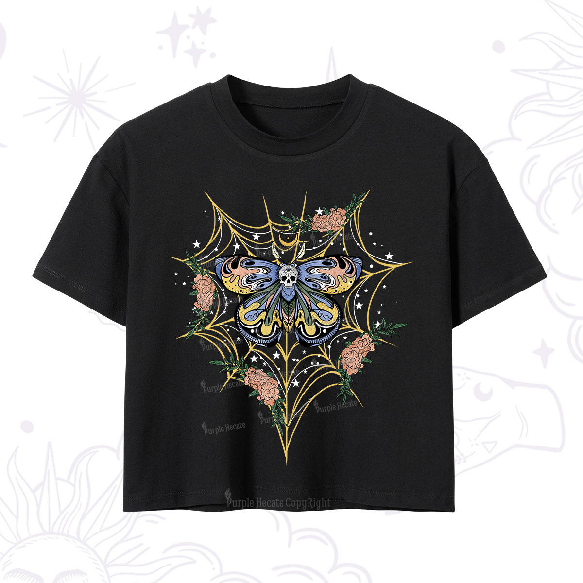 Purplehecate Death Head Moth Crop T-Shirt