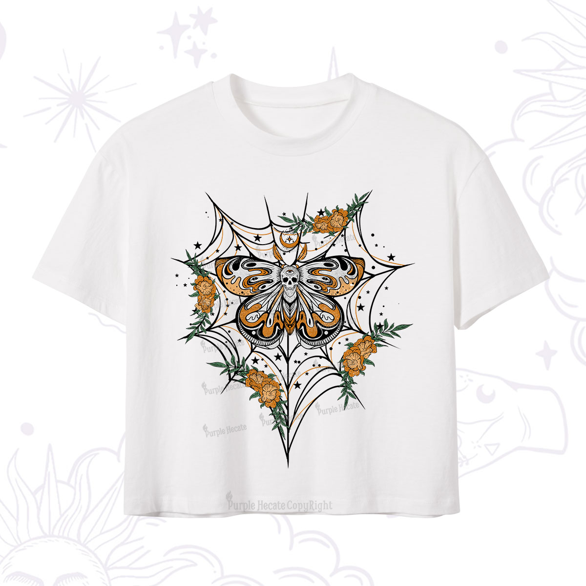 Purplehecate Death Head Moth Crop T-Shirt