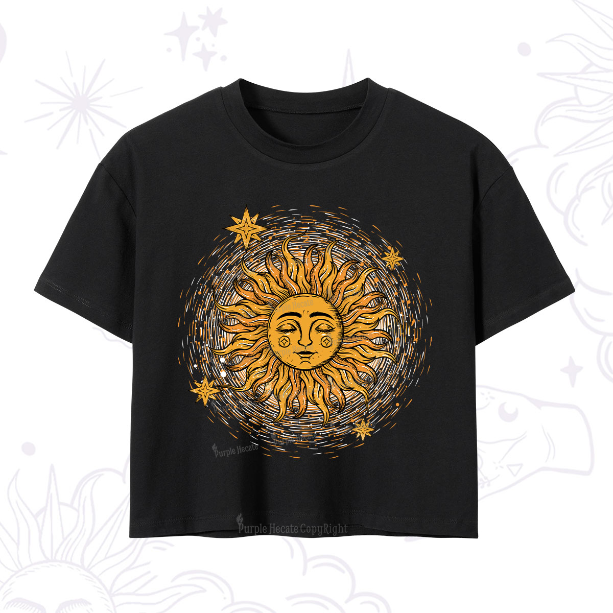 Purplehecate Celestial Sun Crop T-Shirt