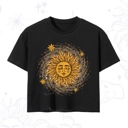Purplehecate Celestial Sun Crop T-Shirt