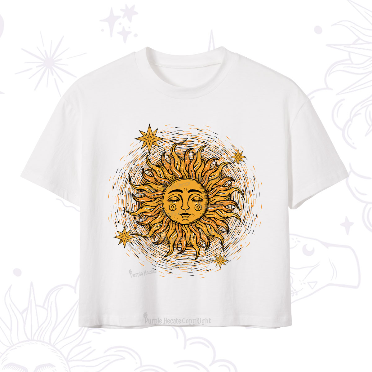 Purplehecate Celestial Sun Crop T-Shirt