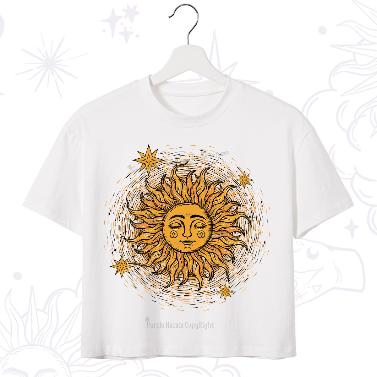 Purplehecate Celestial Sun Crop T-Shirt