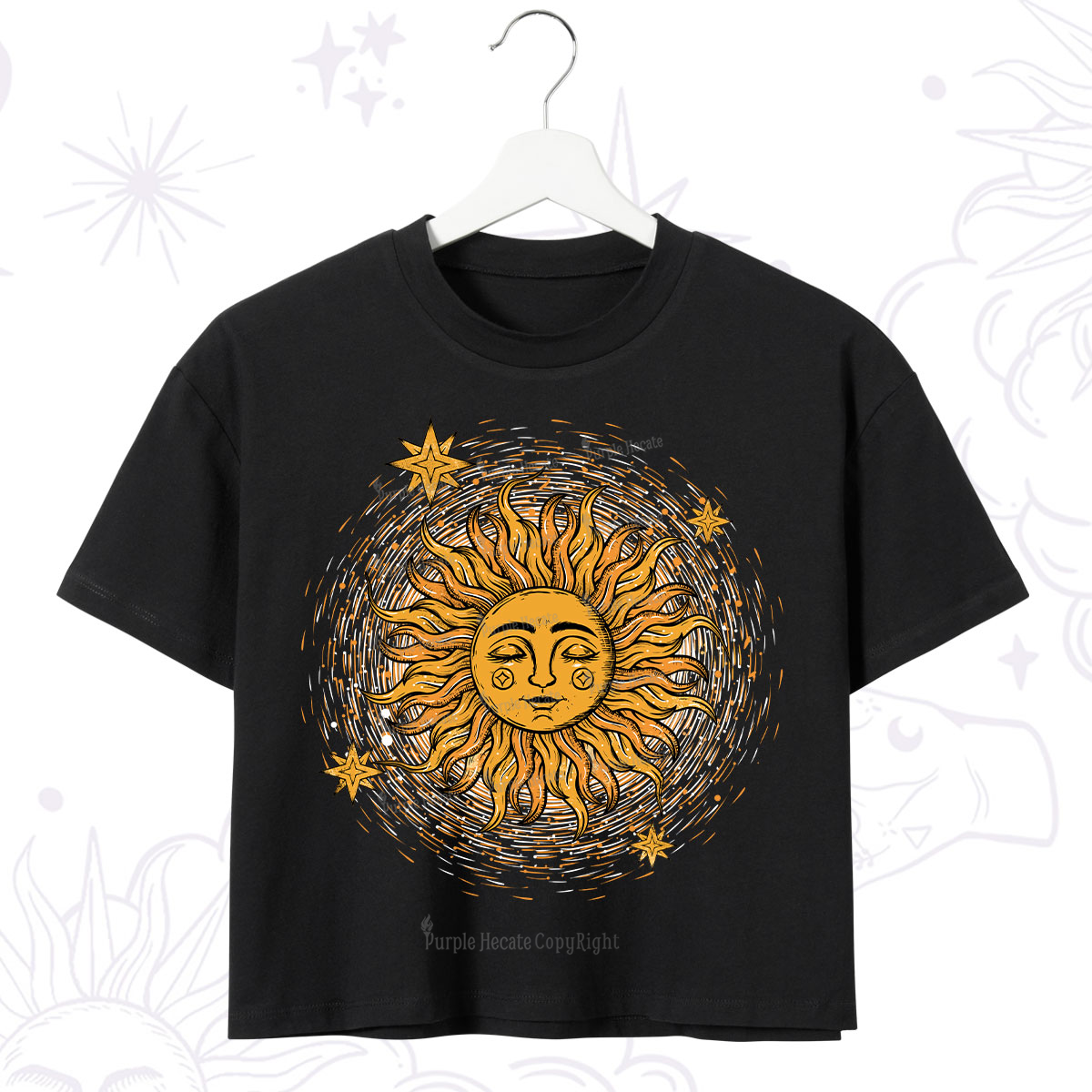 Purplehecate Celestial Sun Crop T-Shirt