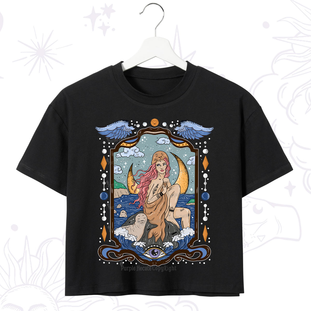 Purplehecate Selkie Woman Crop T-Shirt
