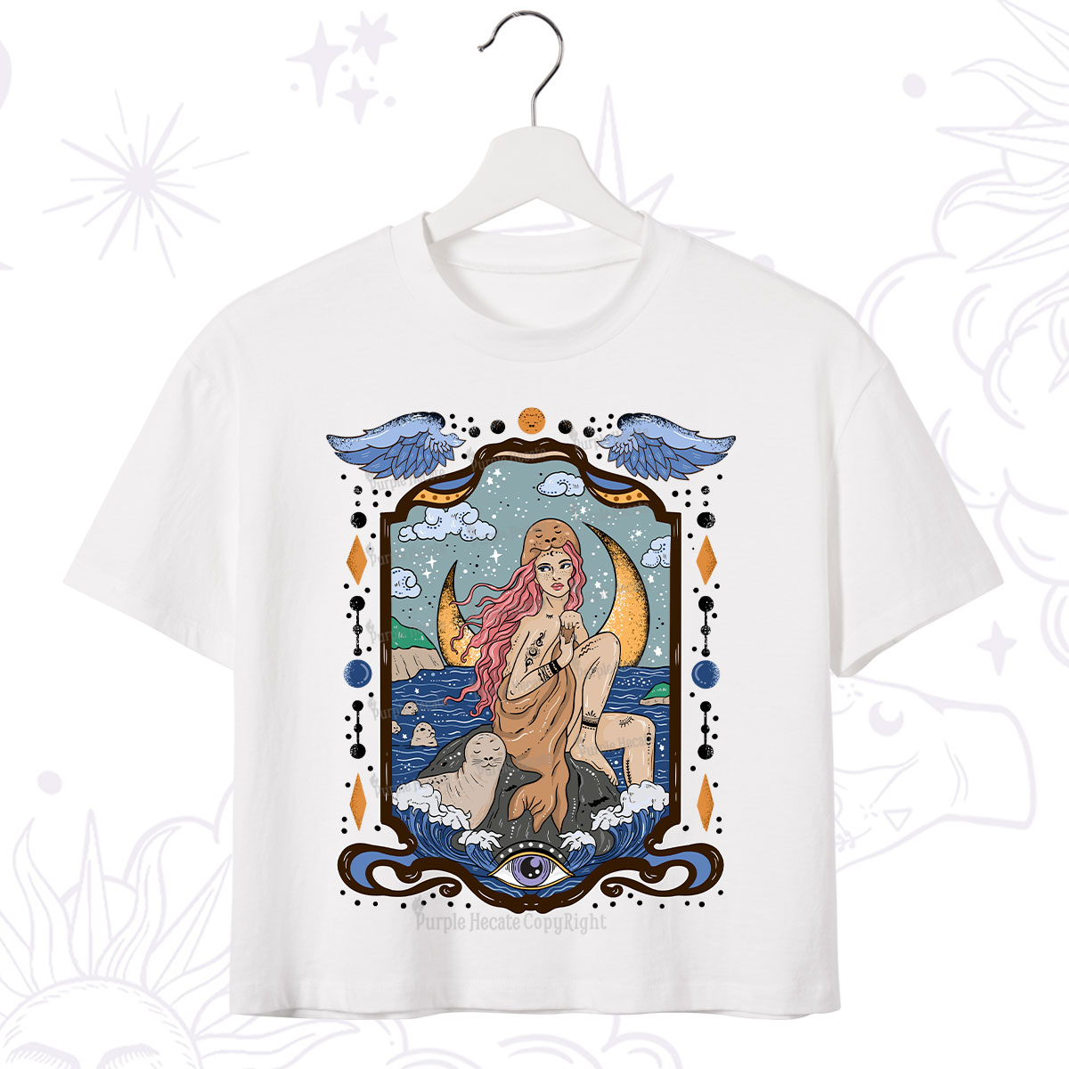 Purplehecate Selkie Woman Crop T-Shirt
