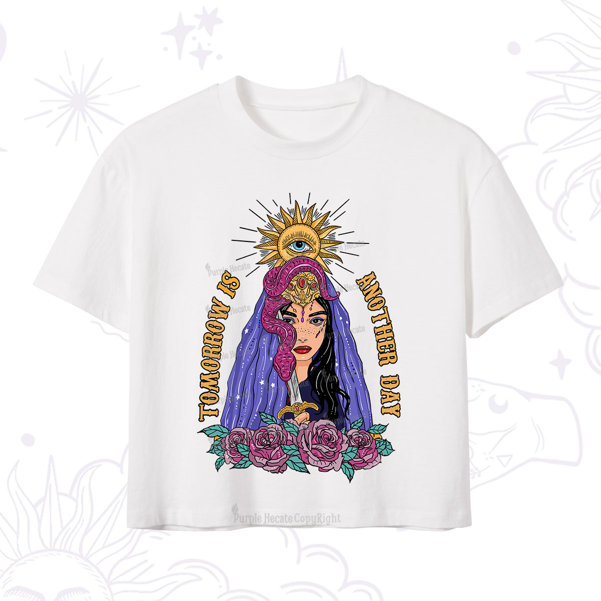 Purplehecate Prophetic Eye Witch Crop T-Shirt