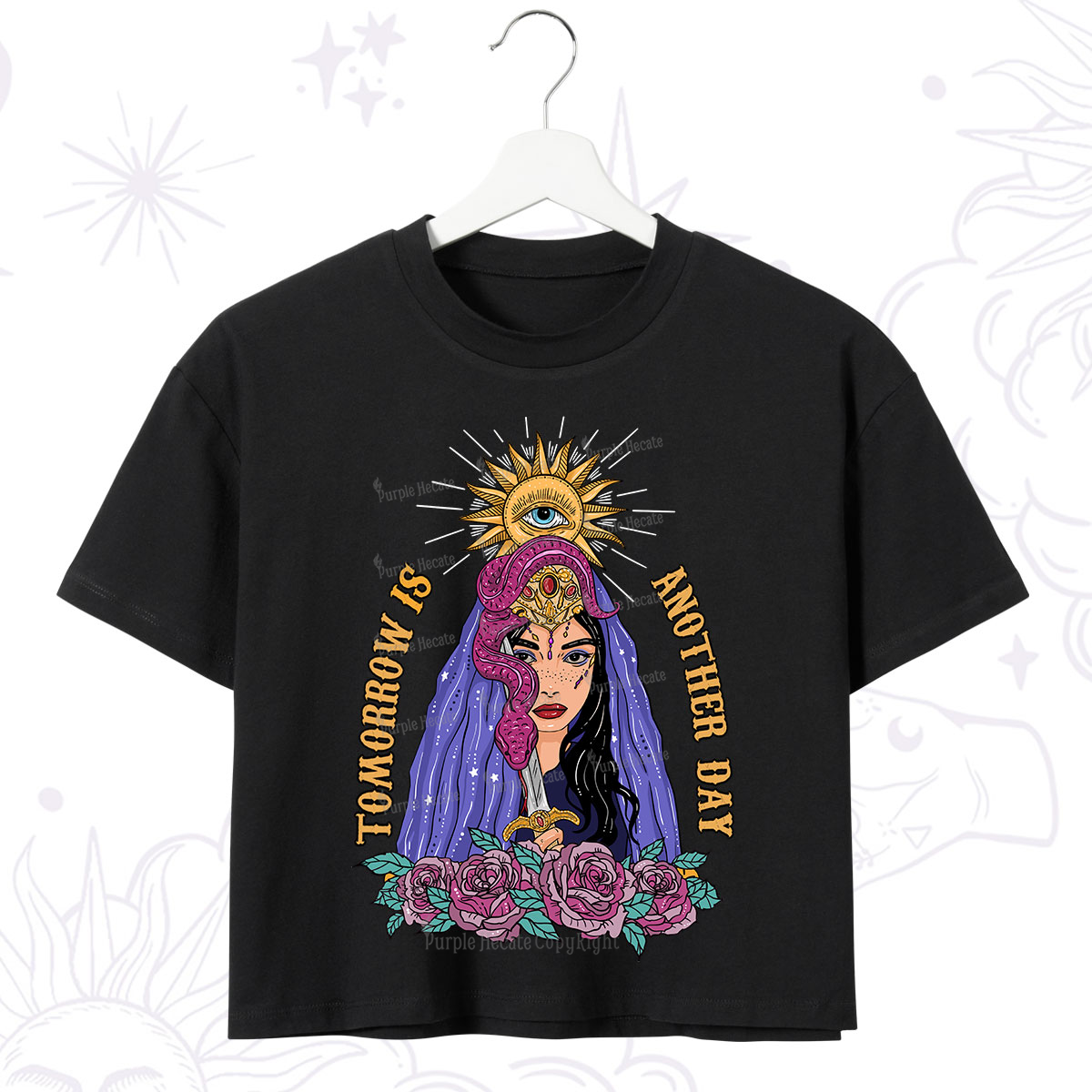 Purplehecate Prophetic Eye Witch Crop T-Shirt