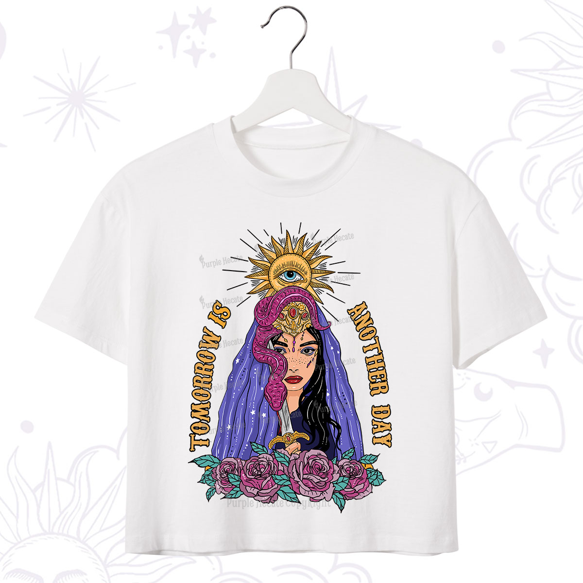 Purplehecate Prophetic Eye Witch Crop T-Shirt