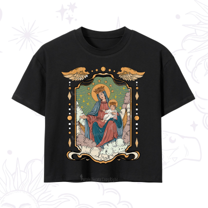 Purplehecate The Lady Of the Rosary Crop T-Shirt