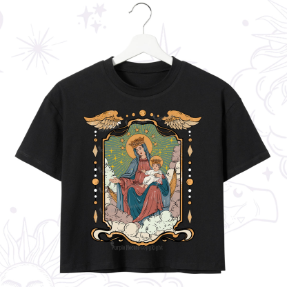 Purplehecate The Lady Of the Rosary Crop T-Shirt