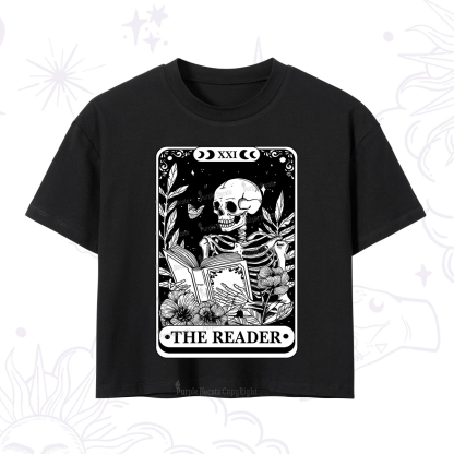 Purplehecate The Reader Tarot Card Crop T-Shirt