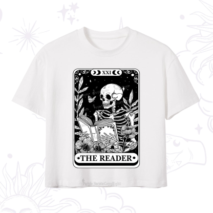 Purplehecate The Reader Tarot Card Crop T-Shirt