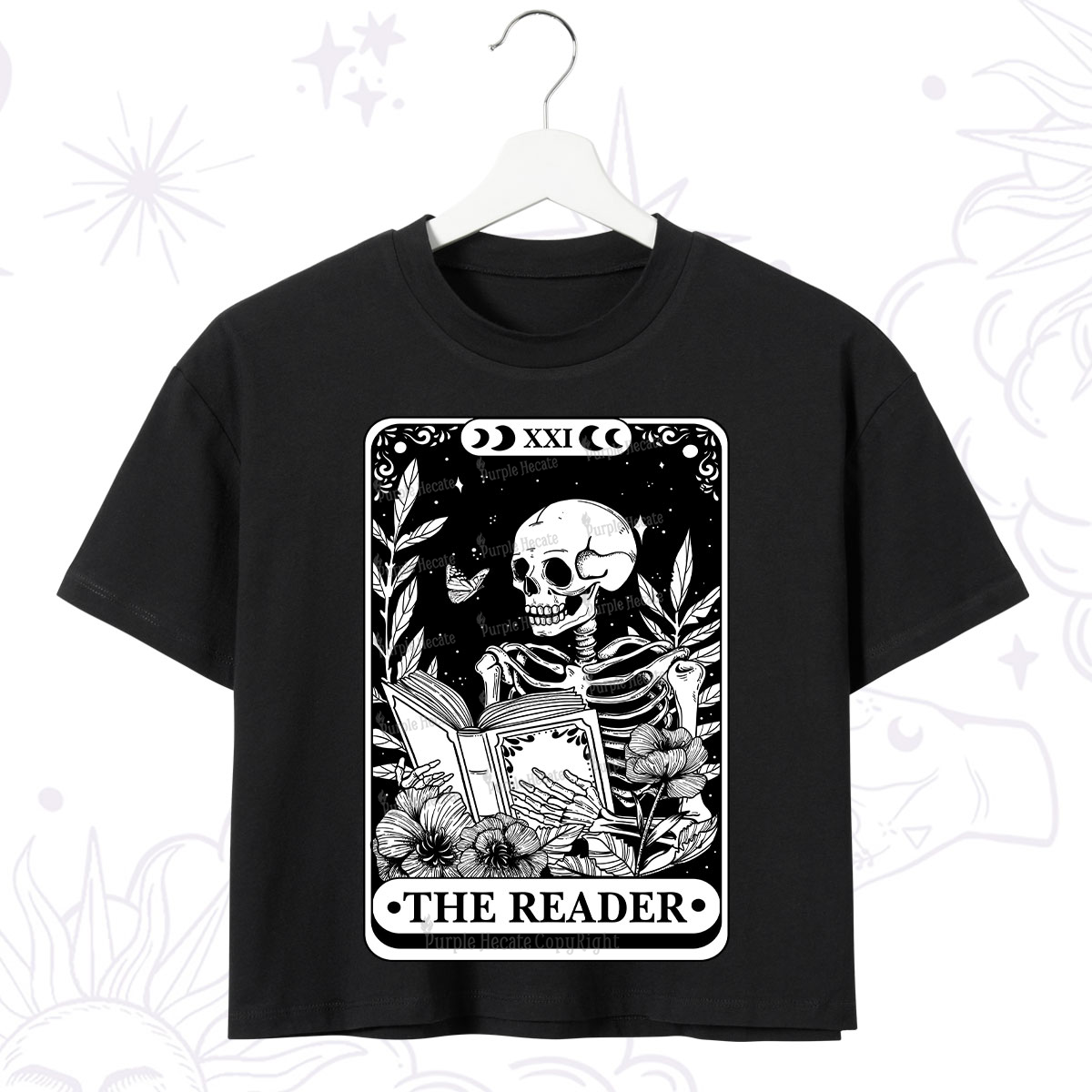 Purplehecate The Reader Tarot Card Crop T-Shirt
