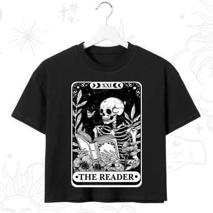 Purplehecate The Reader Tarot Card Crop T-Shirt