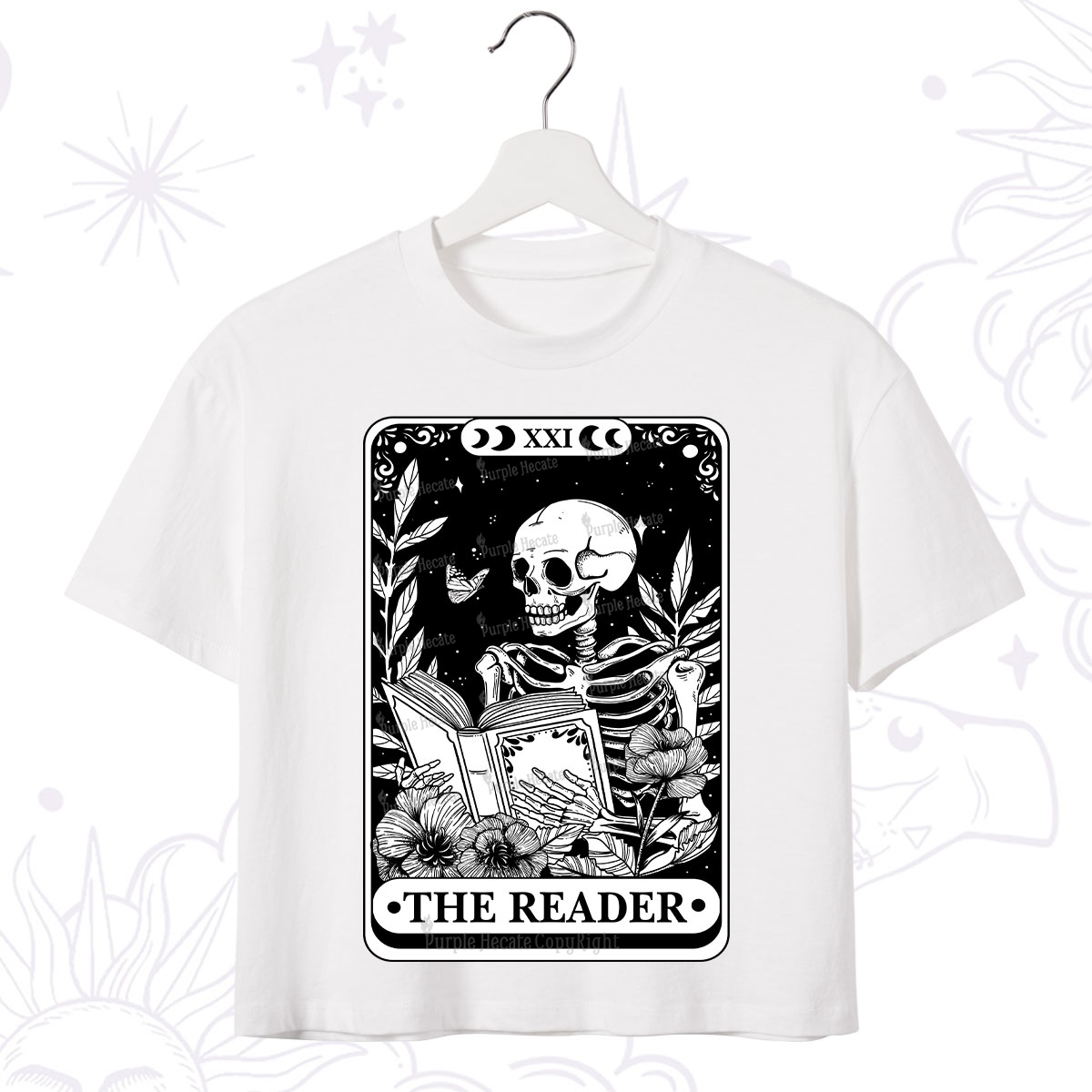 Purplehecate The Reader Tarot Card Crop T-Shirt