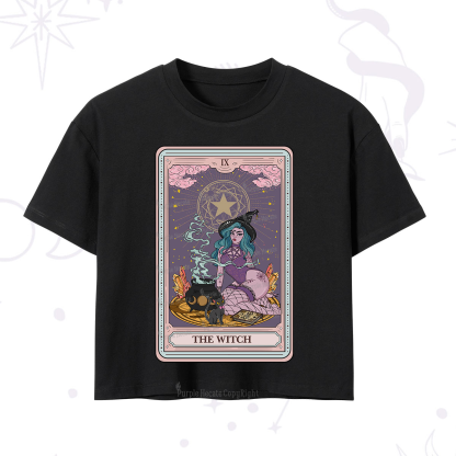 Purplehecate The Alchemy Witch Tarot Card Crop T-Shirt
