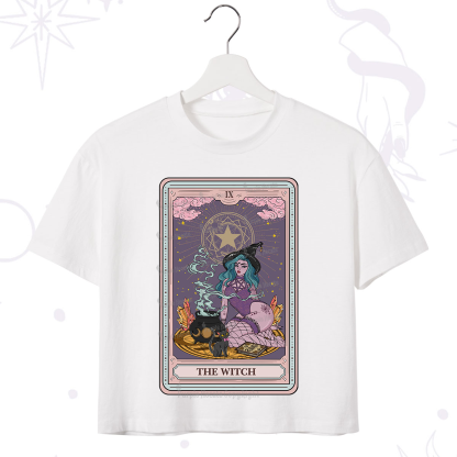 Purplehecate The Alchemy Witch Tarot Card Crop T-Shirt