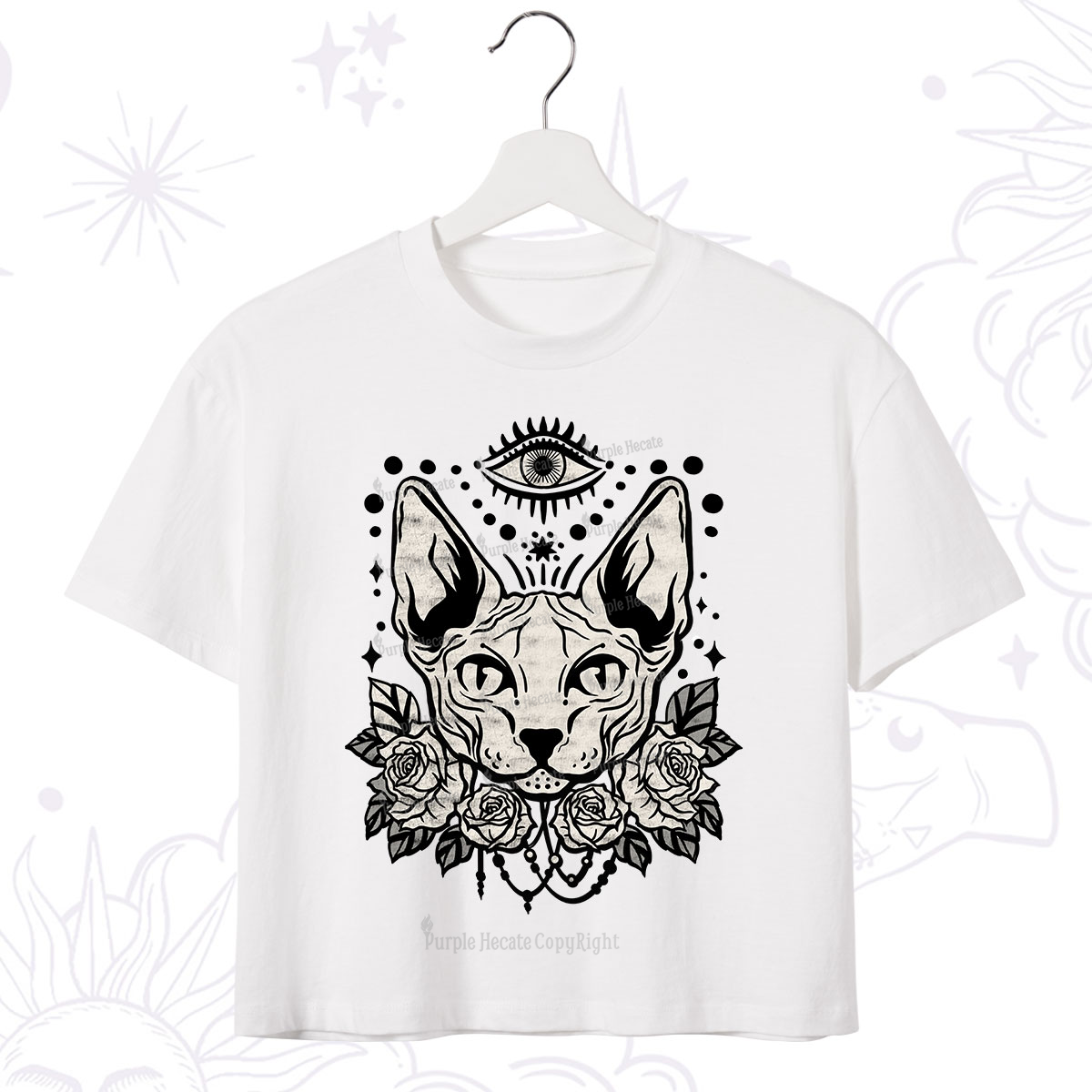 Purplehecate Mystical Cat Crop T-Shirt