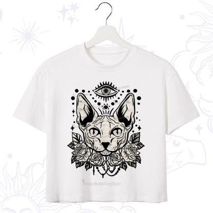 Purplehecate Mystical Cat Crop T-Shirt