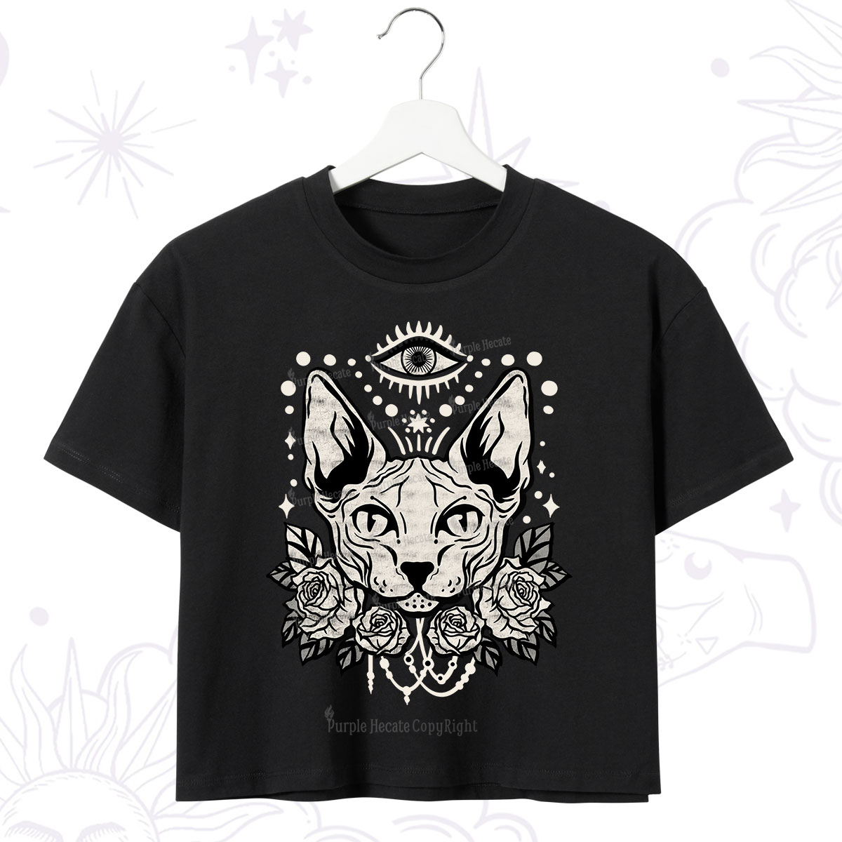 Purplehecate Mystical Cat Crop T-Shirt