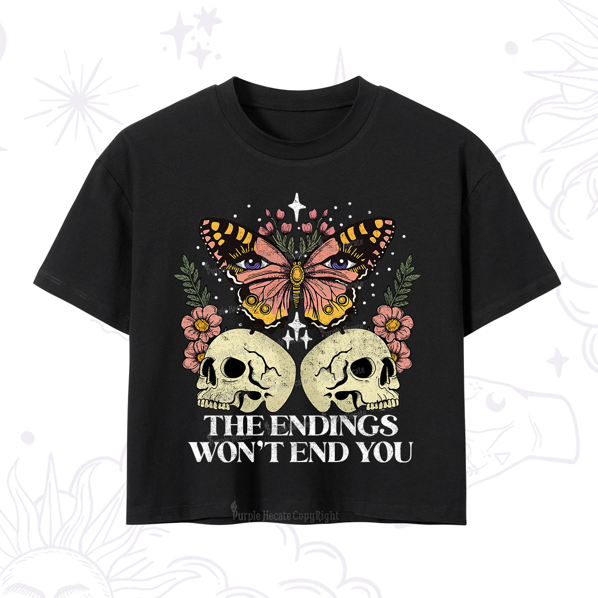 Purplehecate The Endings Won't End You Crop T-Shirt